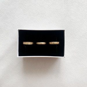 Textured Golden Minimalist Ring Set
